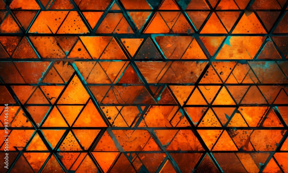 a repeating pattern of triangles in shades of orange and black, creating a visually striking and geometric design. a repeating pattern of triangles in shades of orange and black, creating a visually striking and geometric design.