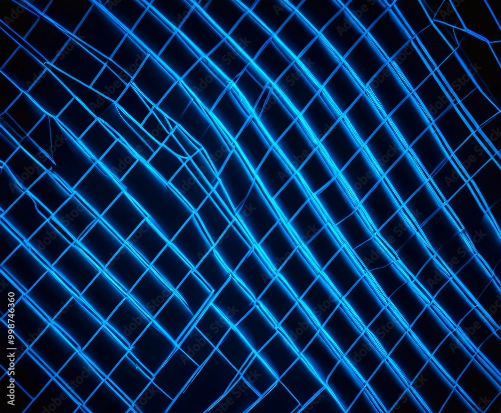 a close-up view grid-like pattern of blue lines, creating a visually striking and abstract design
