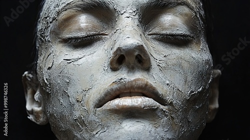 Close Up Portrait of a Woman with Textured Makeup