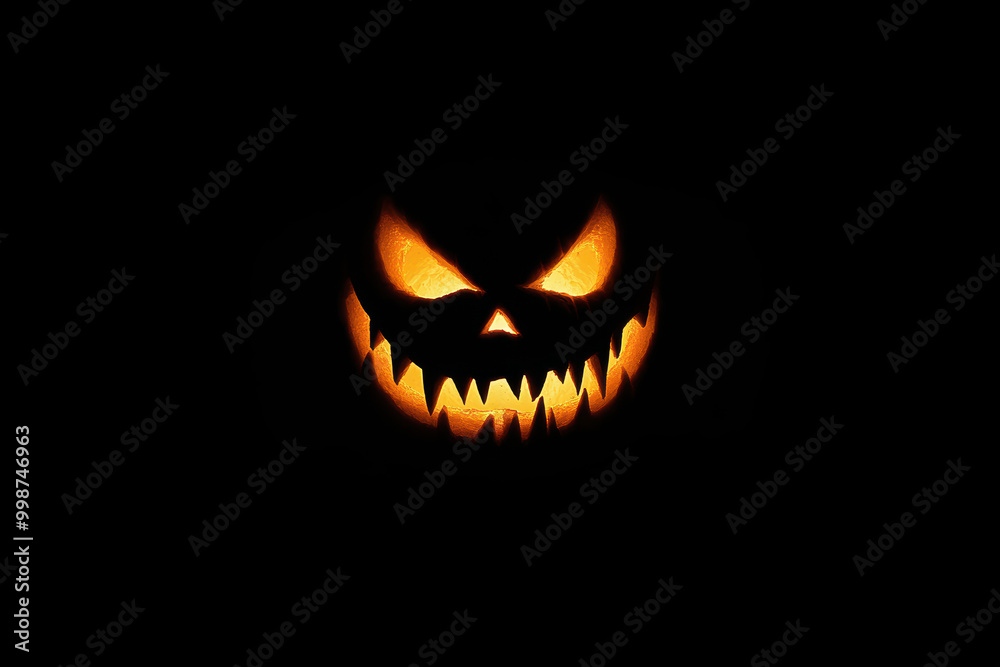 Glowing Jack-o'-Lantern with Fangs Glowing Jack-o'-Lantern with Fangs