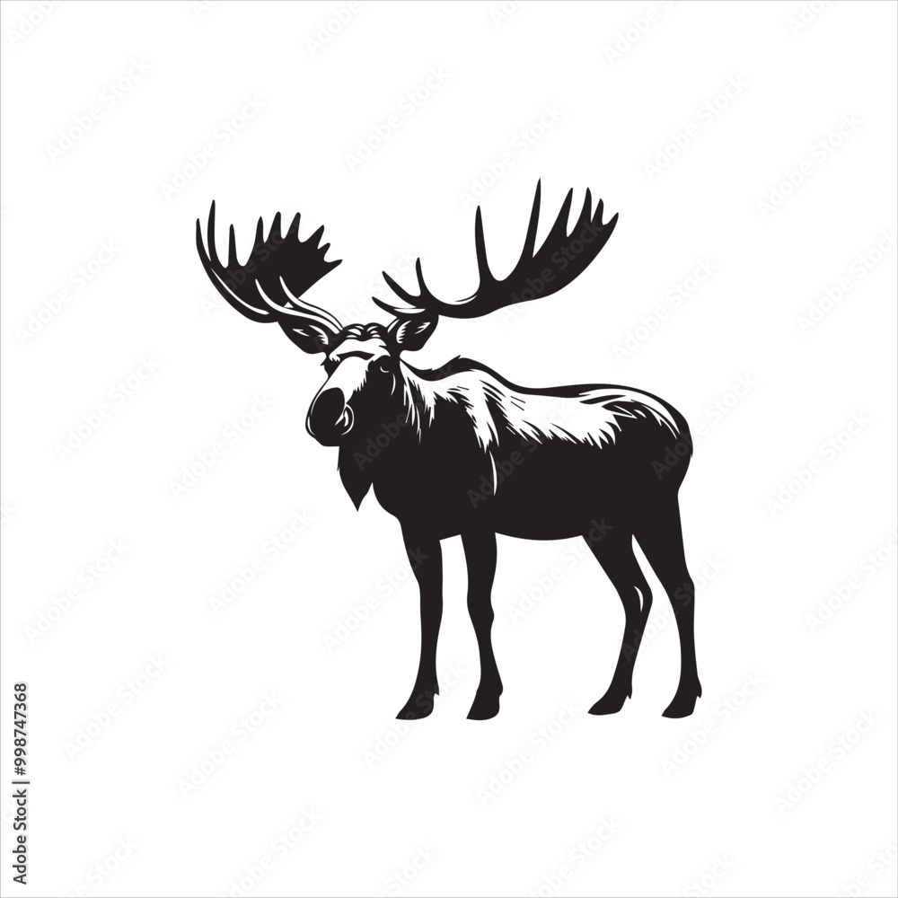 deer silhouette vector illustration, deer silhouette vector illustration,