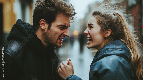 guy and girl quarreling