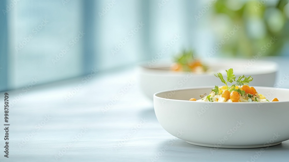 Food Presentation Techniques, beautifully arranged dishes on display, set against a modern dining backdrop Food Presentation Techniques, beautifully arranged dishes on display, set against a modern dining backdrop