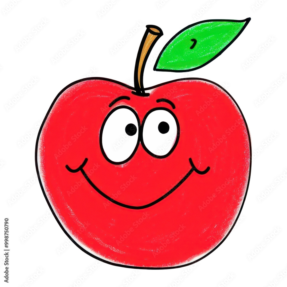 Obraz premium PNG Apple cartoon drawing fruit.