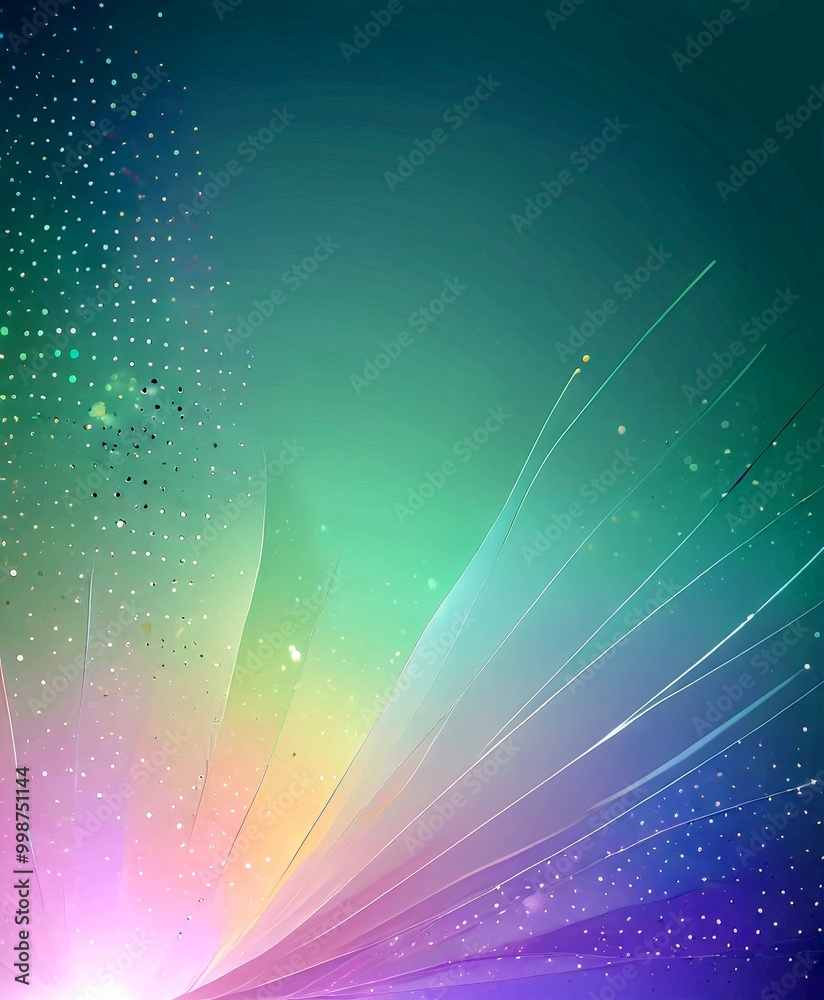 a vibrant abstract background with a gradient of colors, including shades of green, blue, purple, and pink The background is adorned with small white dots and lines, creating a vibrant abstract background with a gradient of colors, including shades of green, blue, purple, and pink The background is adorned with small white dots and lines, creating