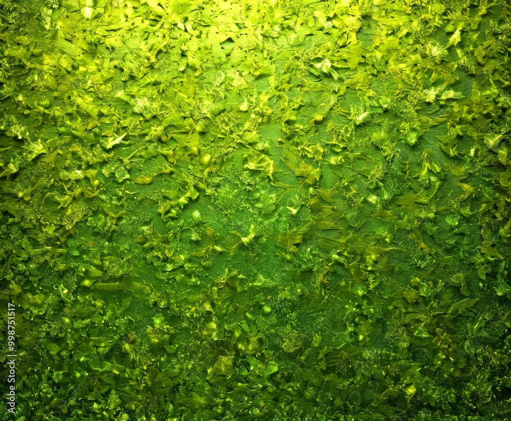 a textured surface with a greenish-brown hue, resembling a natural or organic material The surface appears to be a mix of small, irregularly shaped pieces, creating a sense