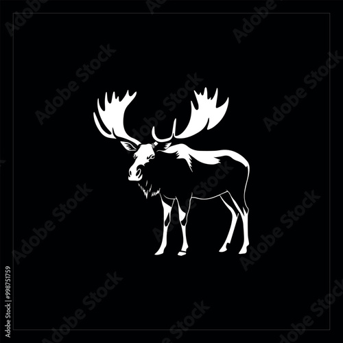 deer silhouette vector illustration, 