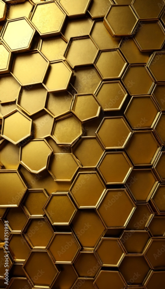 a repeating pattern of golden hexagonal shapes, creating a visually striking and geometric design a repeating pattern of golden hexagonal shapes, creating a visually striking and geometric design