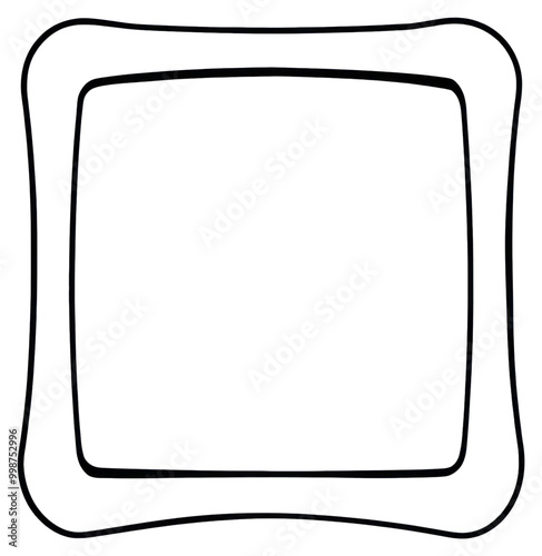 PNG Square shape frame line white background.