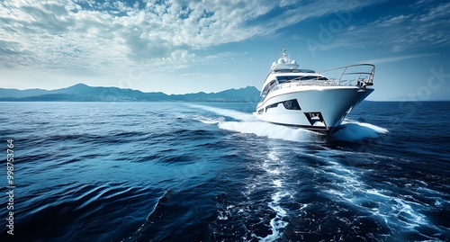 High-speed boat on the open sea ai generative