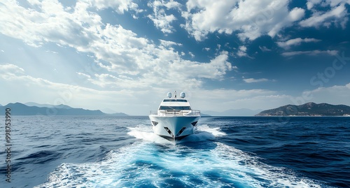 High-speed boat on the open sea ai generative