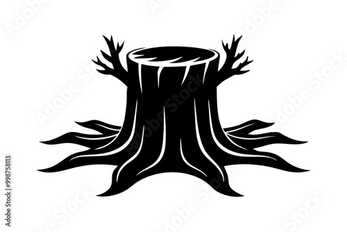 tree stump silhouette icon Transparent Background Clip art 