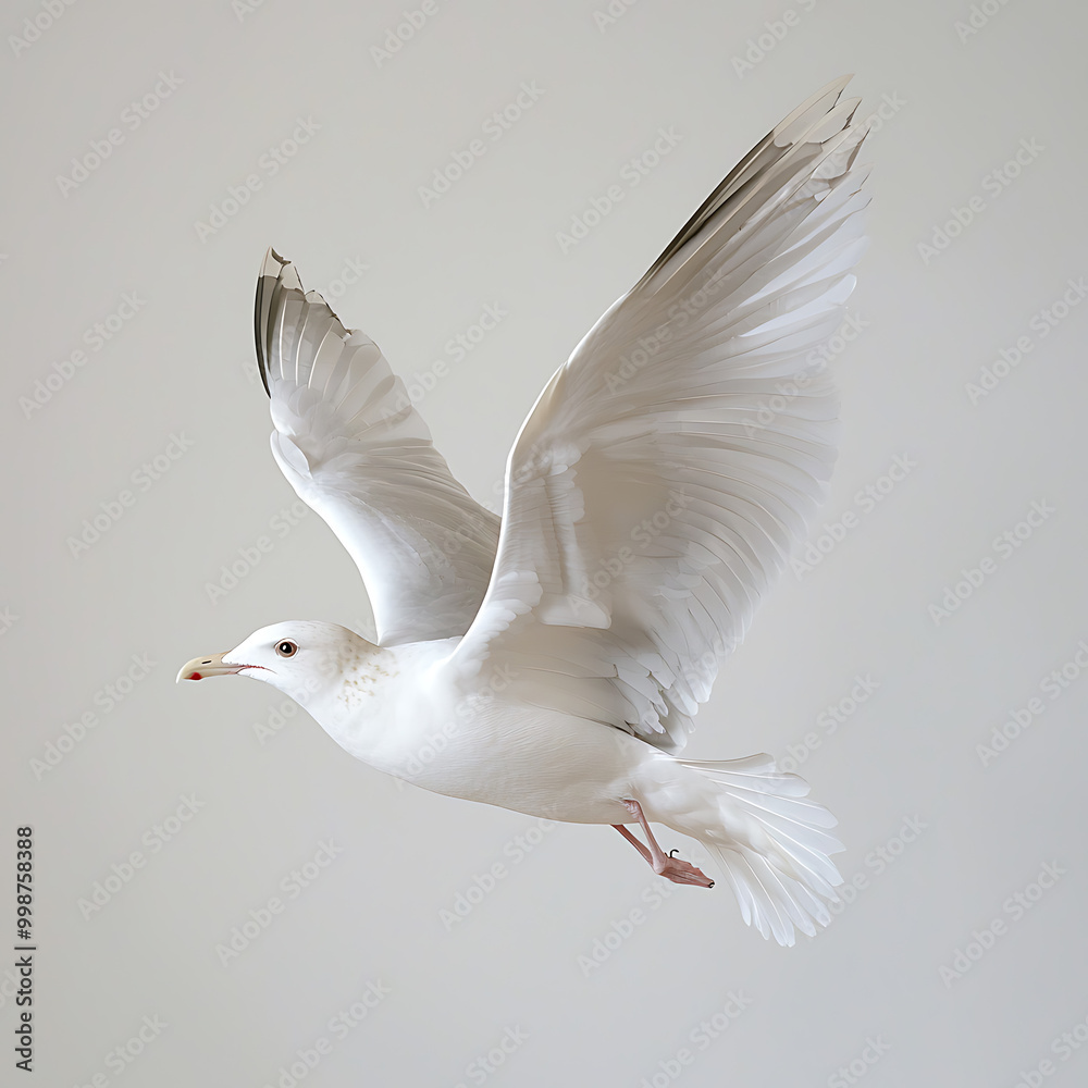 Majestic white seagull soaring through the sky Majestic white seagull soaring through the sky
