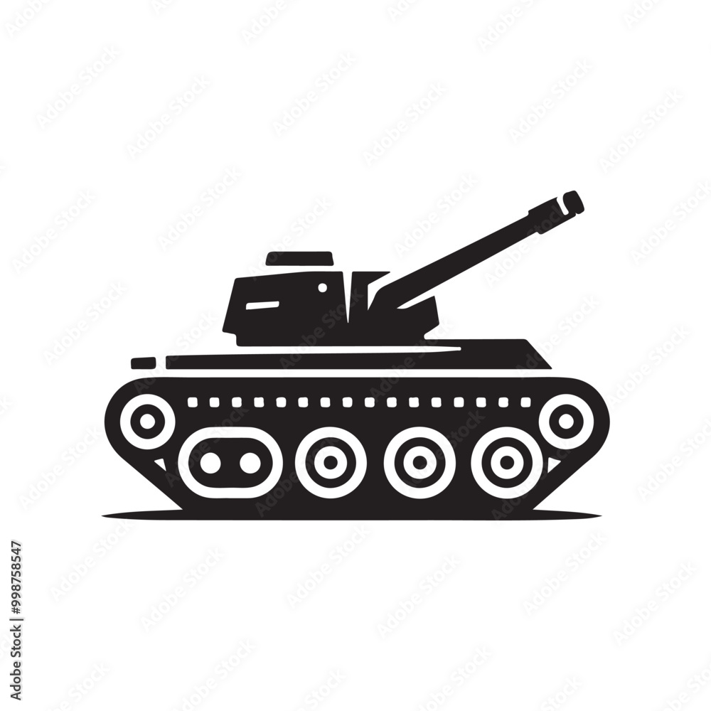 Tank Silhouette Vector on White Background - Simple and Detailed Design for Military, Defense, and War-themed Branding, Perfect for Use in Marketing Materials, Digital Media, and Combat Projects.
Tank Silhouette Vector on White Background - Simple and Detailed Design for Military, Defense, and War-themed Branding, Perfect for Use in Marketing Materials, Digital Media, and Combat Projects.