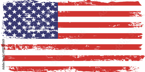 American flag grunge paint texture. USA Flag. Distressed US symbol, United States flag Vector Illustration for Celebration Holiday 4 of July American President Day.
