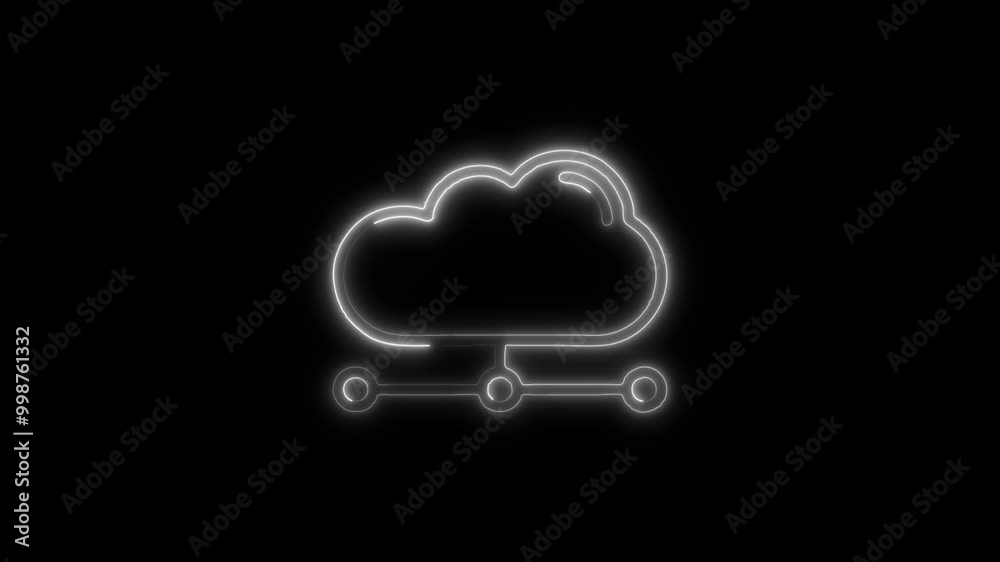 Cloud Computing Outline Icon in HD Video Neon Animation – Technology and Data Storage Symbol with Dynamic Glow on Black Background Cloud Computing Outline Icon in HD Video Neon Animation – Technology and Data Storage Symbol with Dynamic Glow on Black Background
