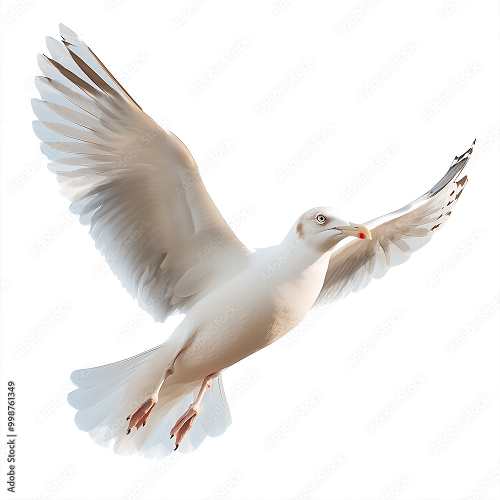 Obraz premium Majestic seagull soaring in flight