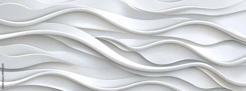 Obraz premium Embossed porcelain background texture with subtle white embossing. Monochrome light grey minimalist organic wavy stripes and luxury agate pattern.