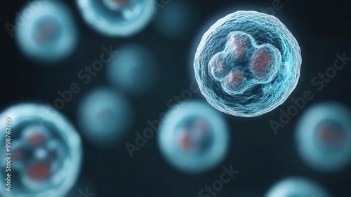 Microscopic view of cell membrane dynamics during mitosis photo