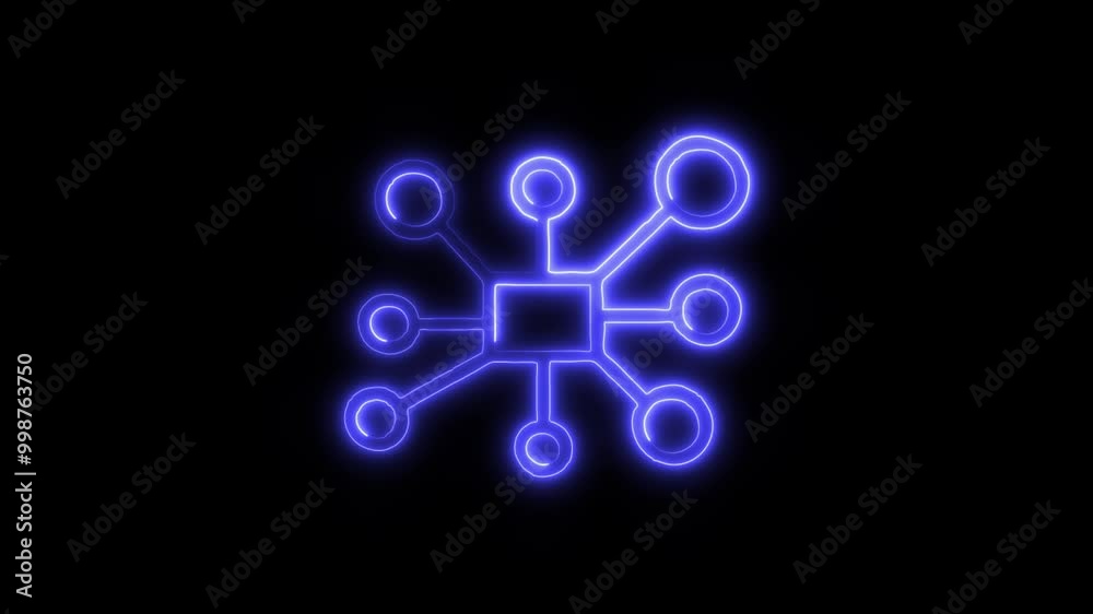 Data Processing Outline Icon in HD Video Neon Animation – Technology and Information Symbol with Dynamic Glow on Black Background Data Processing Outline Icon in HD Video Neon Animation – Technology and Information Symbol with Dynamic Glow on Black Background