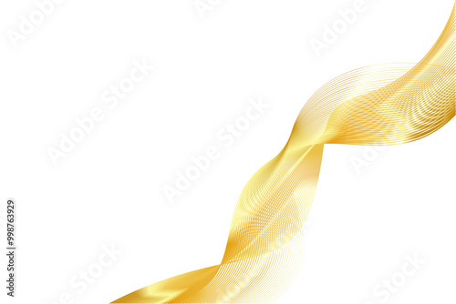 Abstract Golden Wave Lines Vector Illustration Background
