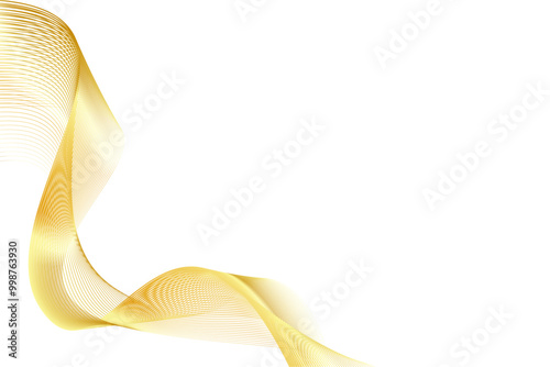 Abstract Golden Wave Lines Vector Illustration Background