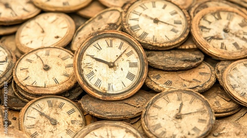 A collection of vintage pocket watches, showcasing intricate details and a timeless beauty against a subtle background.