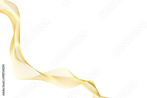 Abstract Golden Wave Lines Vector Illustration Background