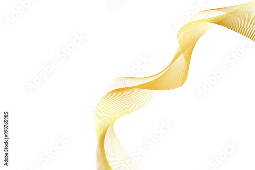 Abstract Golden Wave Lines Vector Illustration Background