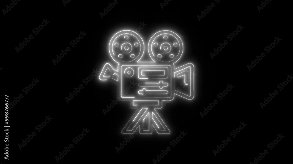 Film Camera Outline Icon in HD Video Neon Animation – Cinematography and Photography Symbol with Dynamic Glow on Black Background Film Camera Outline Icon in HD Video Neon Animation – Cinematography and Photography Symbol with Dynamic Glow on Black Background