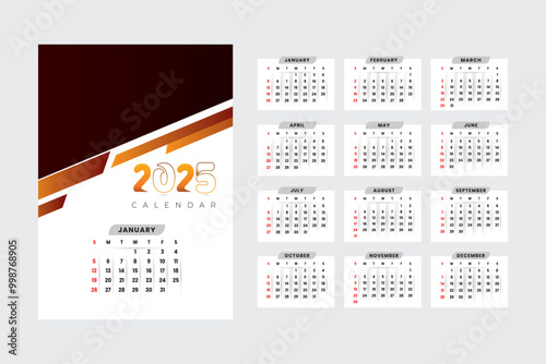 calendar design new year with printable vector