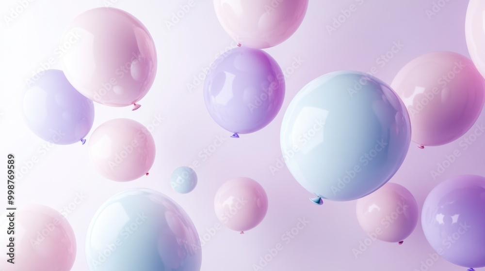 Colorful balloons floating in a soft, pastel background, creating a festive atmosphere. Colorful balloons floating in a soft, pastel background, creating a festive atmosphere.