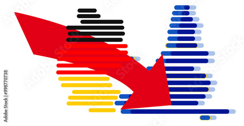 map of Germany, stripes as ...
