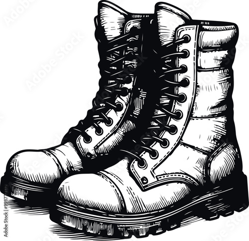 Monochrome Cosmonaut Boot Icon Concept Vector Illustration Design Silhouette Style