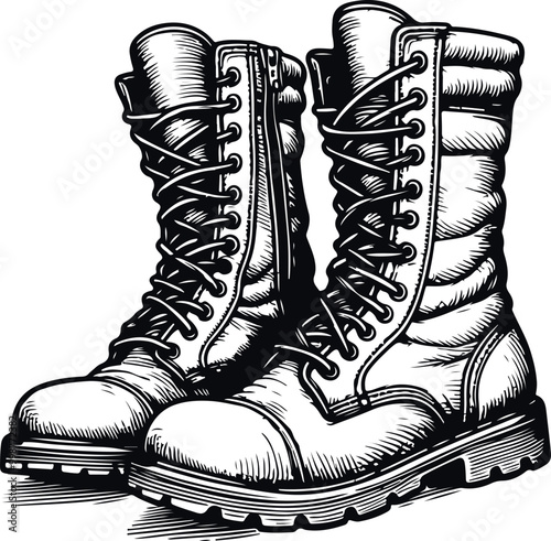 Monochrome Cosmonaut Boot Icon Concept Vector Illustration Design Silhouette Style