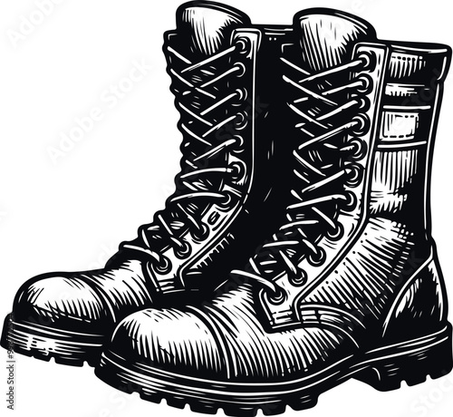 Monochrome Cosmonaut Boot Icon Concept Vector Illustration Design Silhouette Style