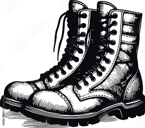 Monochrome Cosmonaut Boot Icon Concept Vector Illustration Design Silhouette Style