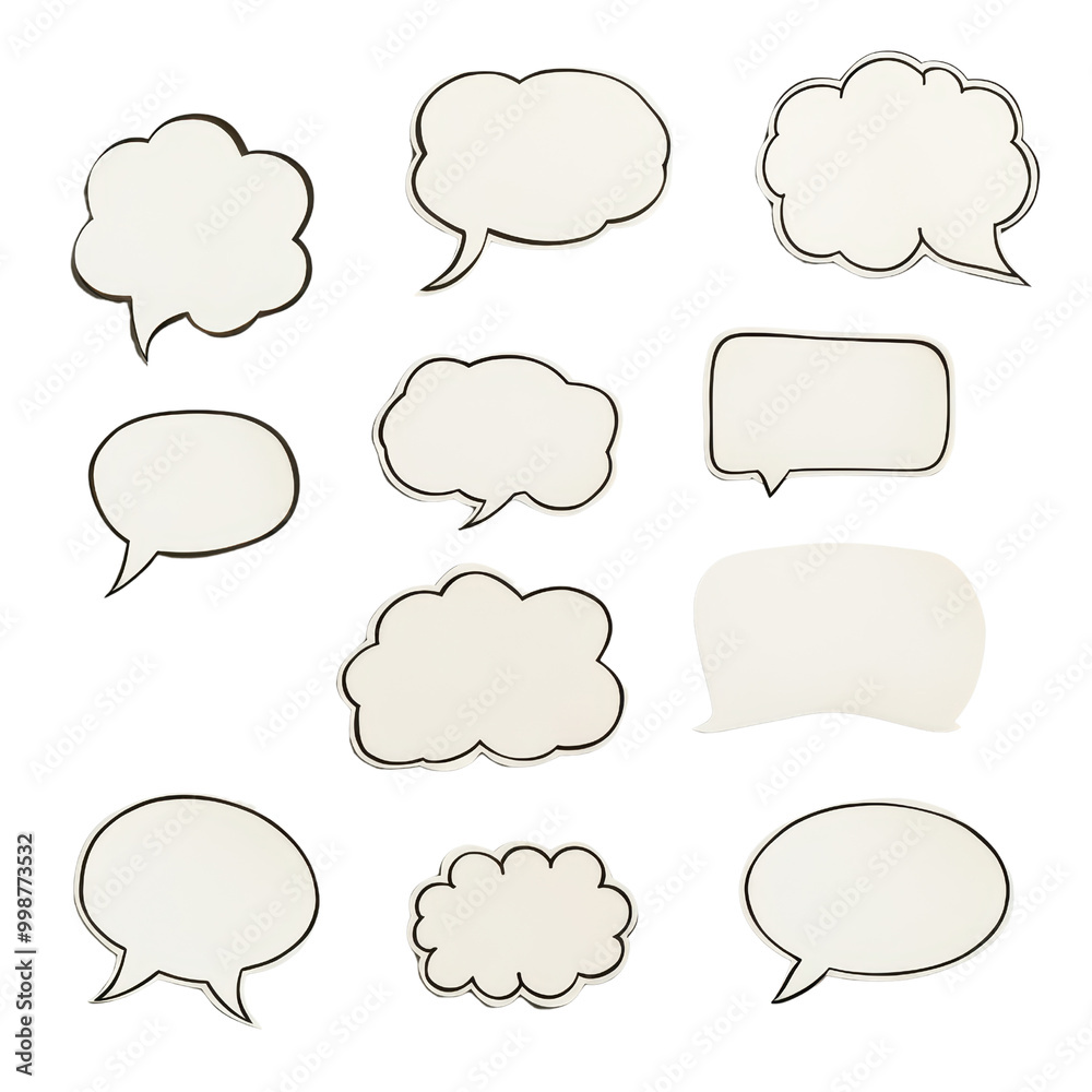 Collection of blank speech bubbles isolated on transparent background. Collection of blank speech bubbles isolated on transparent background.