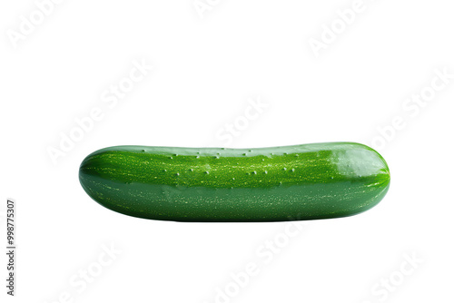 A fresh cucumber isolated on transparent background.