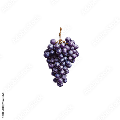 A fresh grapes isolated on transparent background.