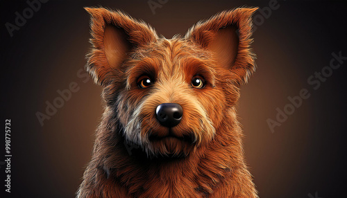 3d Portrait Of Welshterrier Dog Looking At Camera photo