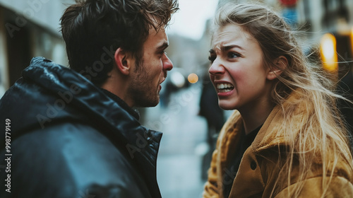guy and girl quarreling