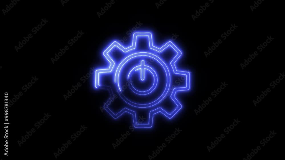 Power Settings Outline Icon in HD Video Neon Animation – Technology and Energy Symbol with Dynamic Glow on Black Background Power Settings Outline Icon in HD Video Neon Animation – Technology and Energy Symbol with Dynamic Glow on Black Background