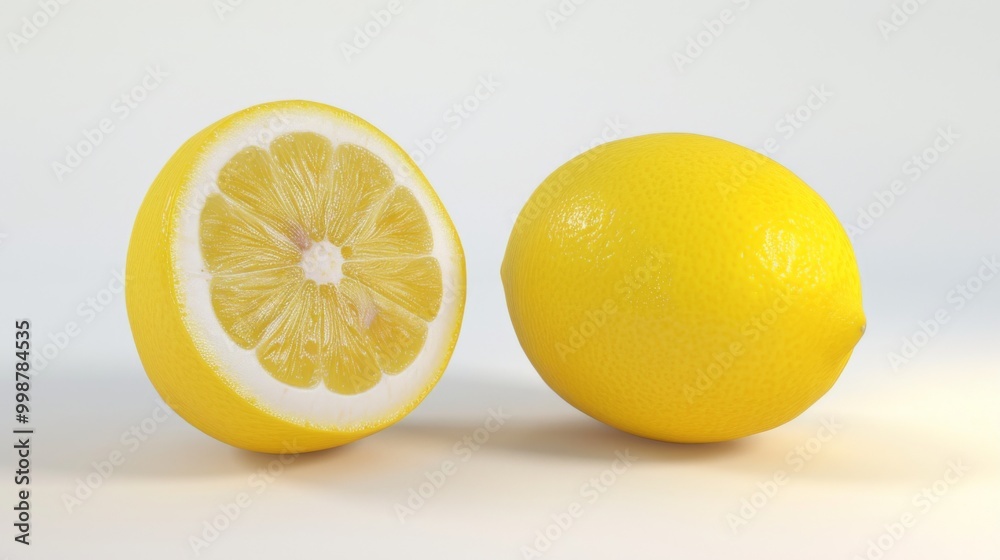 Fresh Lemon Fruit: Sliced and Whole, a Burst of Zesty Flavor Fresh Lemon Fruit: Sliced and Whole, a Burst of Zesty Flavor