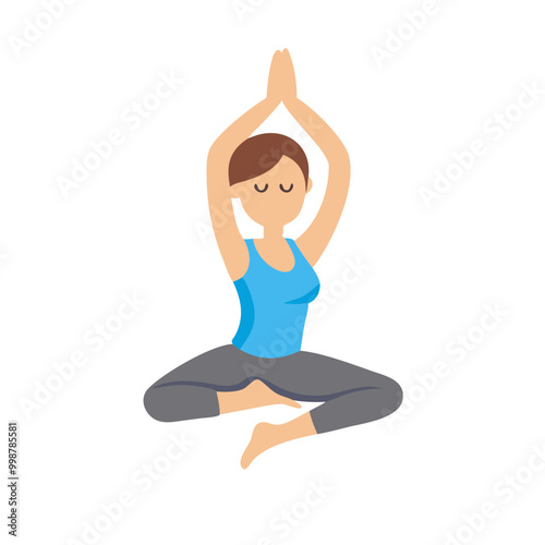 Yoga Icon Featuring a Girl in Lotus Pose 