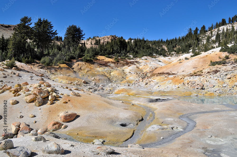 Bumpass Hell in Lassen Volcanic National Park, California.
Bumpass Hell in Lassen Volcanic National Park, California.