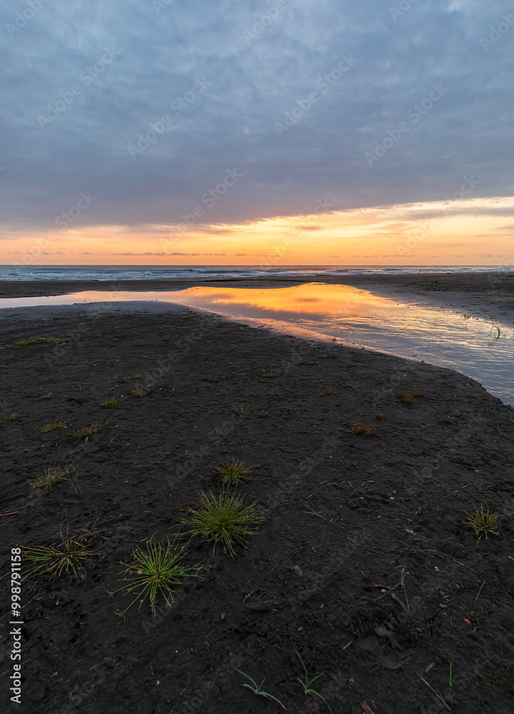 Sunrise on the Caspian Sea coast