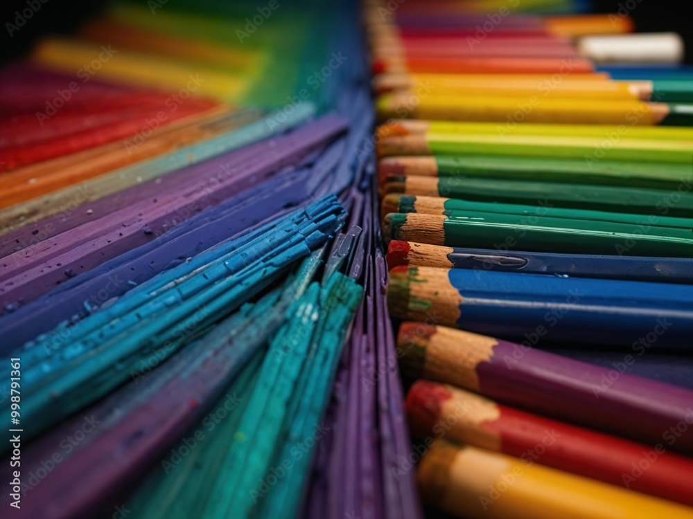 Fototapeta premium color pencils in a row