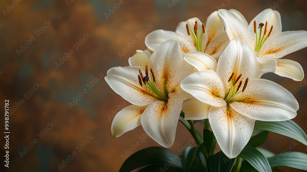 A Close-Up of Delicate Cream-Colored Lilies, Their Petals Gently Curving
A Close-Up of Delicate Cream-Colored Lilies, Their Petals Gently Curving