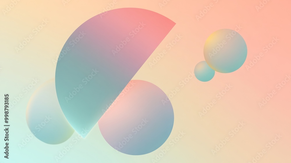 Abstract background with pastel colored circles and a semi-circle. Abstract background with pastel colored circles and a semi-circle.